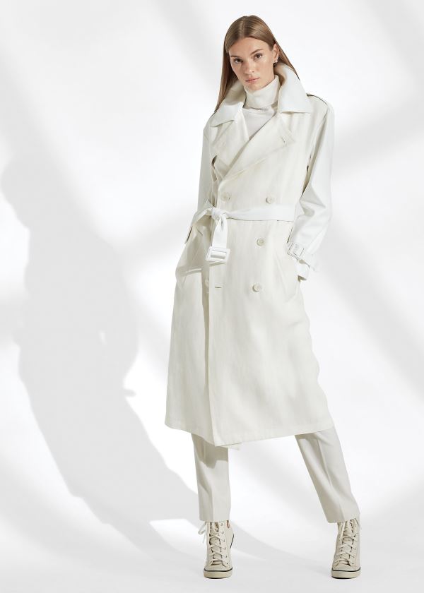 Ralph Lauren Hays Læder-Trim Trenchcoat Dame Danmark (YDGCM7495)